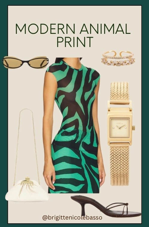 Modern animal print, styled the polished way 💚
This sleek green print dress is the ultimate statement piece — sculpting, modern, and effortlessly elevated. Paired with soft gold jewelry, minimalist heels, and a clean clutch for a look that works for dinners, events, and nights out. Statement without being loud.

#LTKootd
