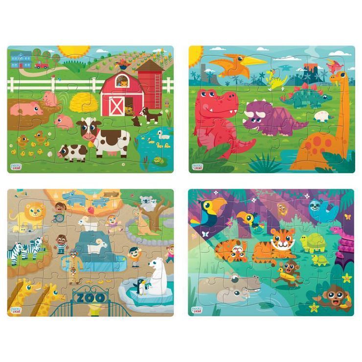 Chuckle & Roar Tray Kids Puzzles 4pk | Target
