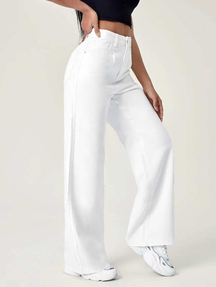 SHEIN EZwear Zipper Fly Boyfriend Fit Jeans | SHEIN