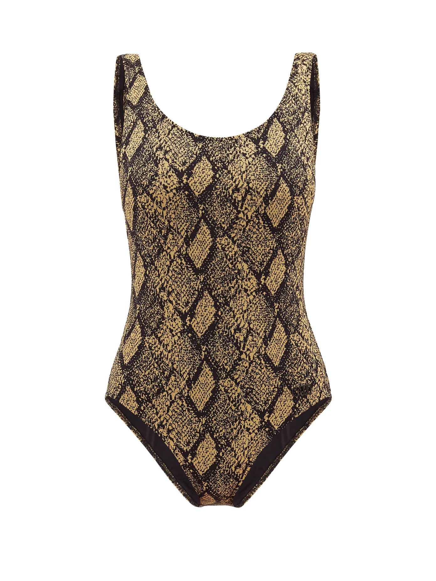 The Lulu snake-jacquard swimsuit | Matches (UK)