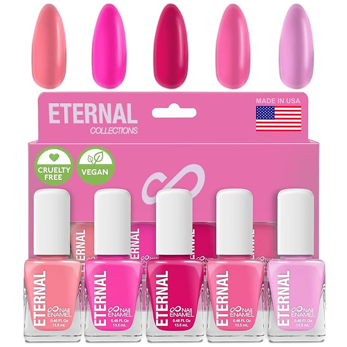 Eternal Pink Nail Polish Set for Women (SO PINK) - Pastel Pink Nail Polish Set for Girls - Long L... | Amazon (US)