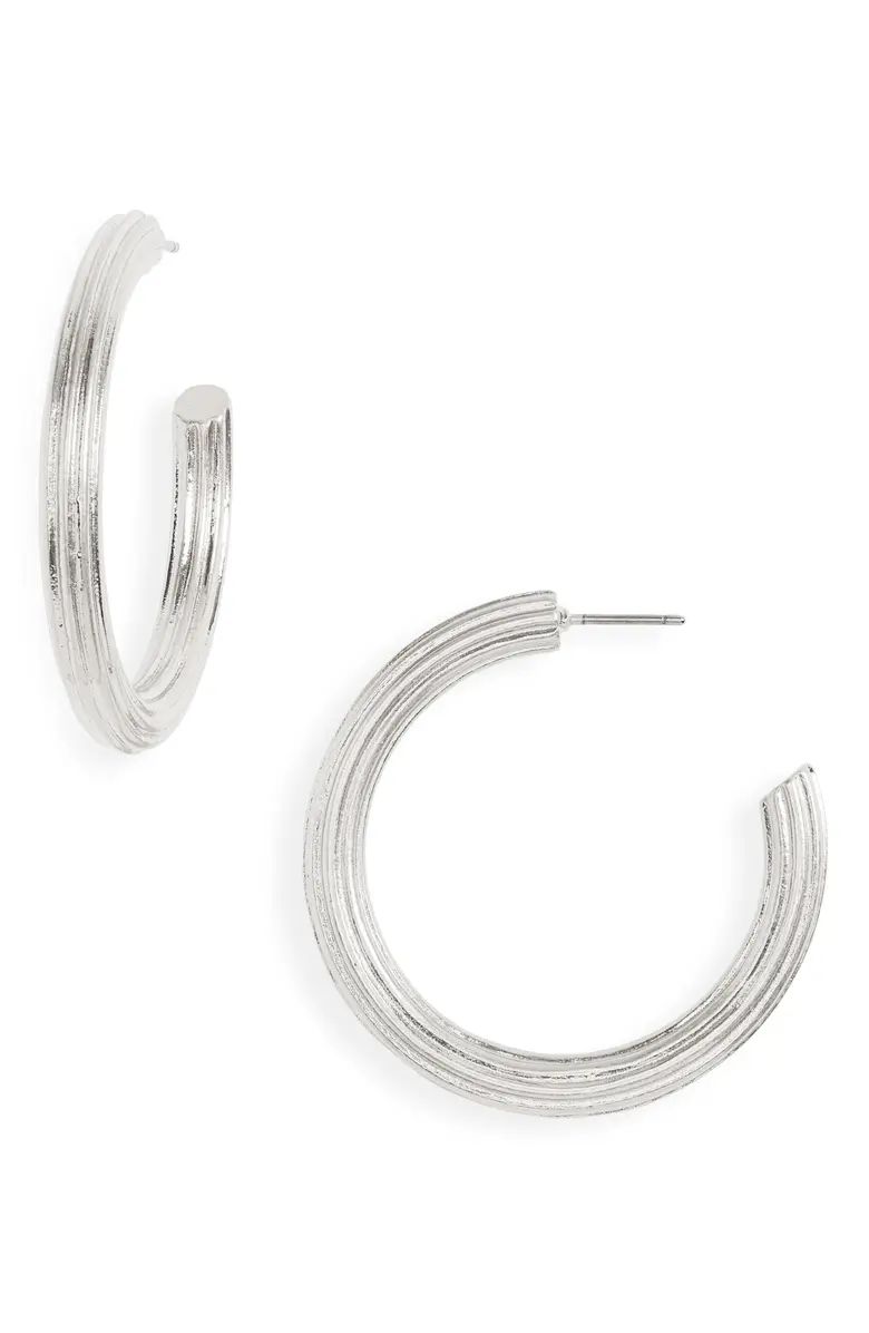 Madewell Large Ribbed Hoop Earrings | Nordstrom | Nordstrom
