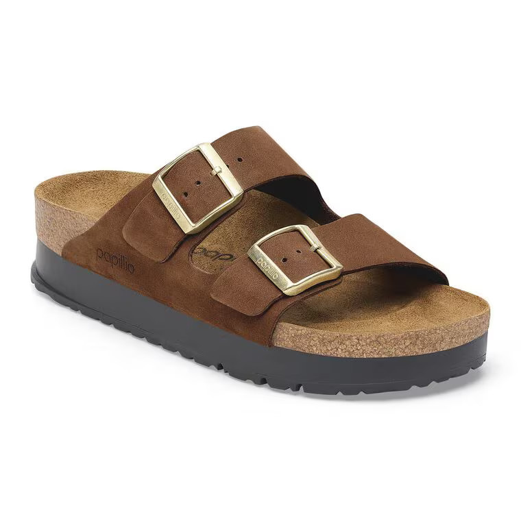 Arizona Flex Platform Nubuck Leather Dark Tea | BIRKENSTOCK | Birkenstock USA