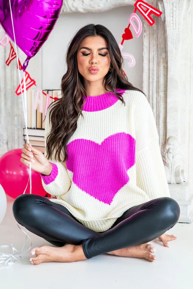 Heal Your Heart Purple Heart Sweater | Pink Lily