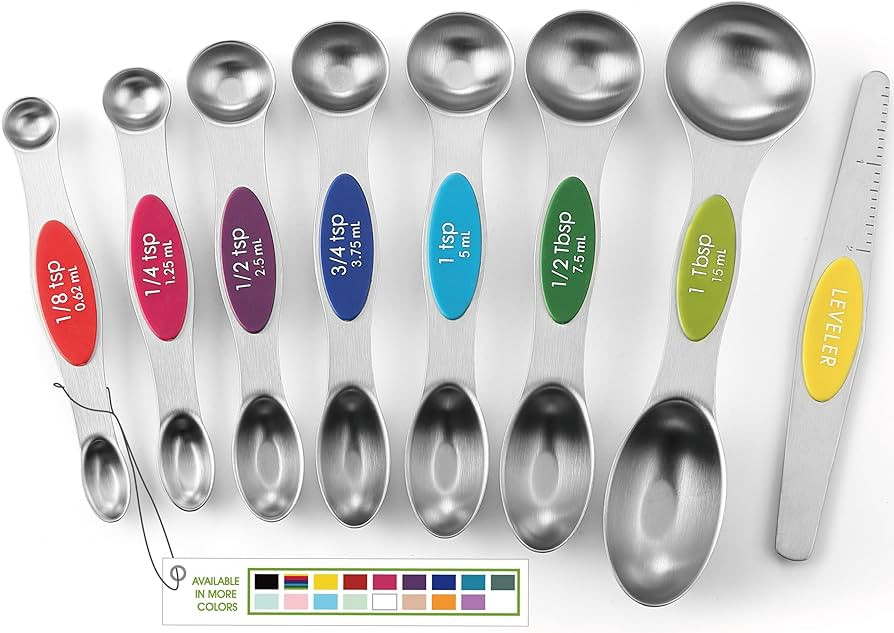 Spring Chef Stainless Steel Magnetic Measuring Spoons Set with Strong Magnets, Heavy Duty Metal K... | Amazon (US)