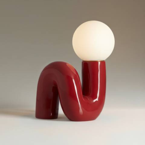 Fondant 11 3/4" High Velvet Red Accent Lamp | Lamps Plus