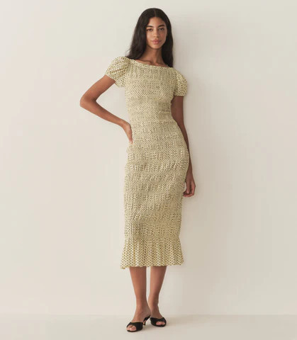 D�?EN Georgene Dress -- Portia Dot - Size - Xxs Fitted Prairie Vintage-inspired Effortless | DOEN
