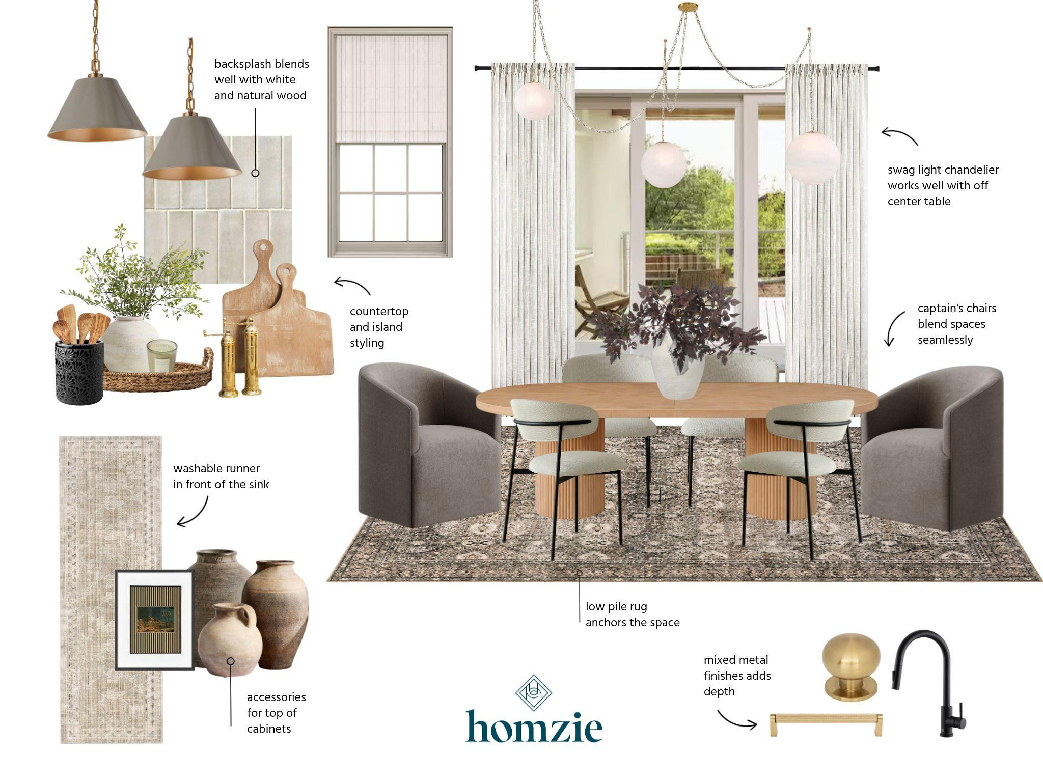 Warm neutrals meet modern details. ✨ Natural wood tones, mixed metals, layered textures, and statement lighting bring this kitchen + dining space together for a look that feels fresh, inviting, and beautifully collected. 

 #LTKHome #KitchenDesign #DiningRoomDesign #KitchenInspo #DiningRoomInspo #WarmNeutrals #ModernHome #InteriorDesign #HomeDecor #KitchenStyling #HomeInspo #MyLTK #LTKHome