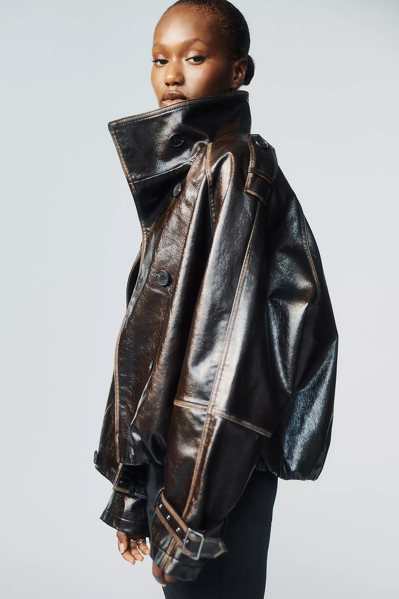 Pilcro Washed Faux Leather Jacket | Anthropologie (US)