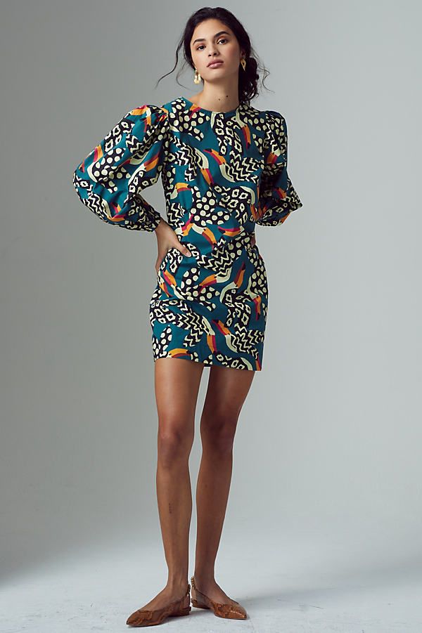 Farm Rio Tucans Tunic Dress By Farm Rio in Blue Size L | Anthropologie (US)