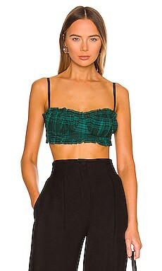 Zelia Bustier Crop Top in Black Plaid | Revolve Clothing (Global)