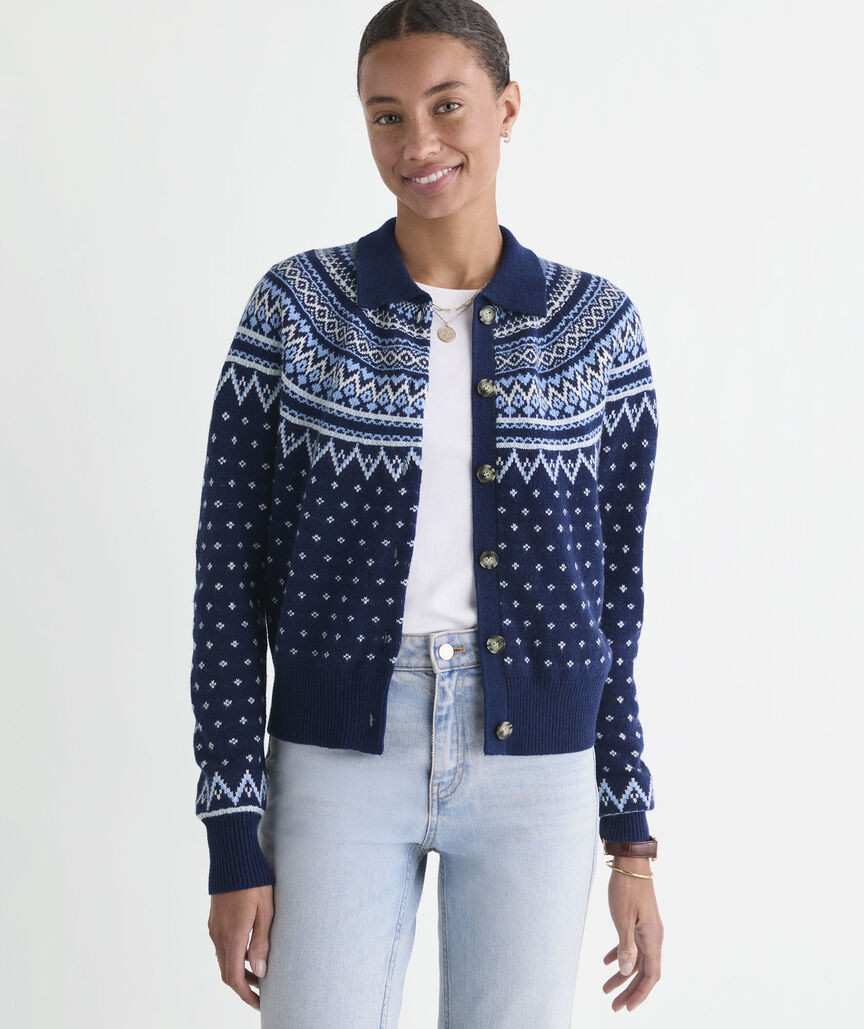 Fair Isle Polo Cardigan | vineyard vines