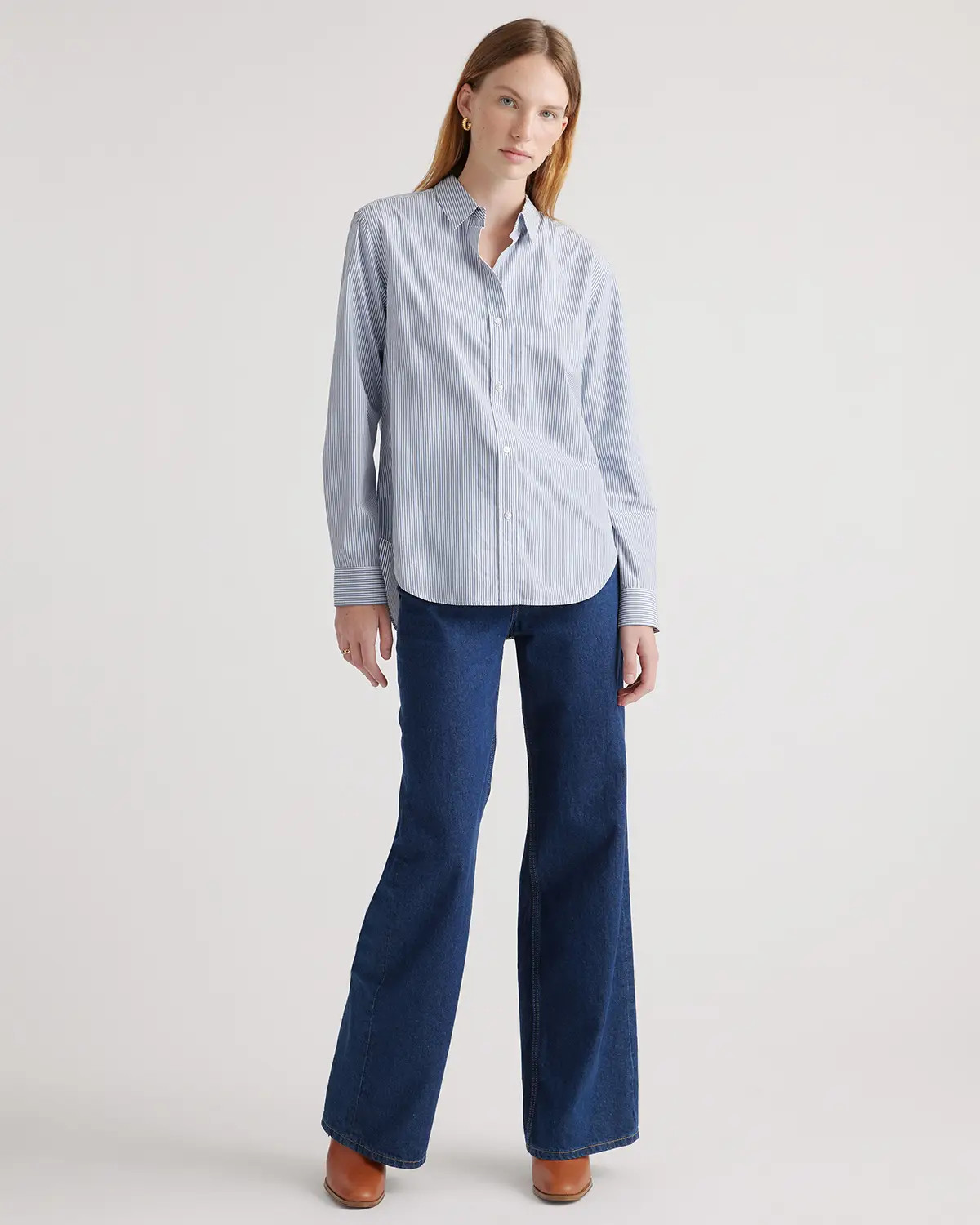 100% Organic Cotton Poplin Long Sleeve Shirt | Quince