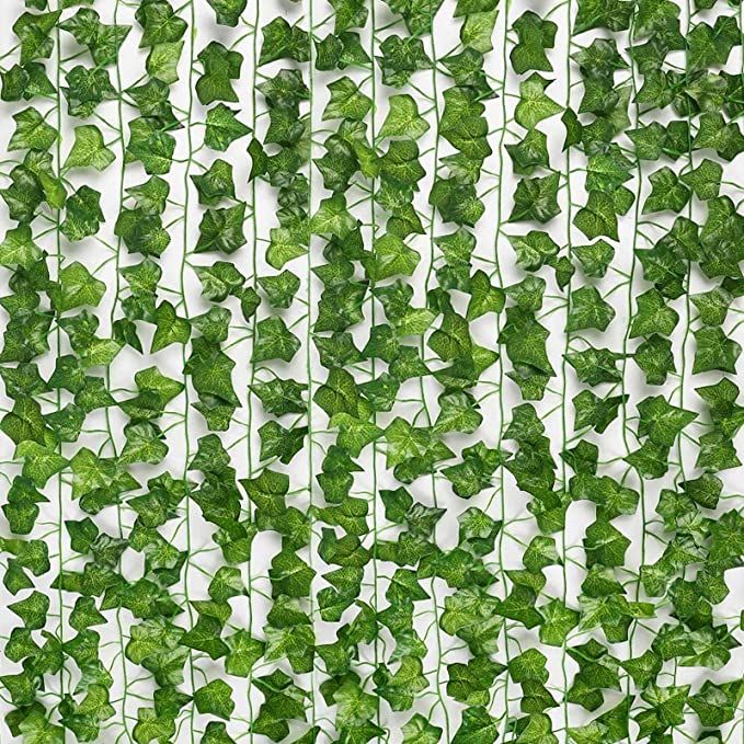 JPSOR 24pcs 158 Feet Fake Ivy Leaves Fake Vines Artificial Ivy, Silk Ivy Garland Greenery Artific... | Amazon (US)