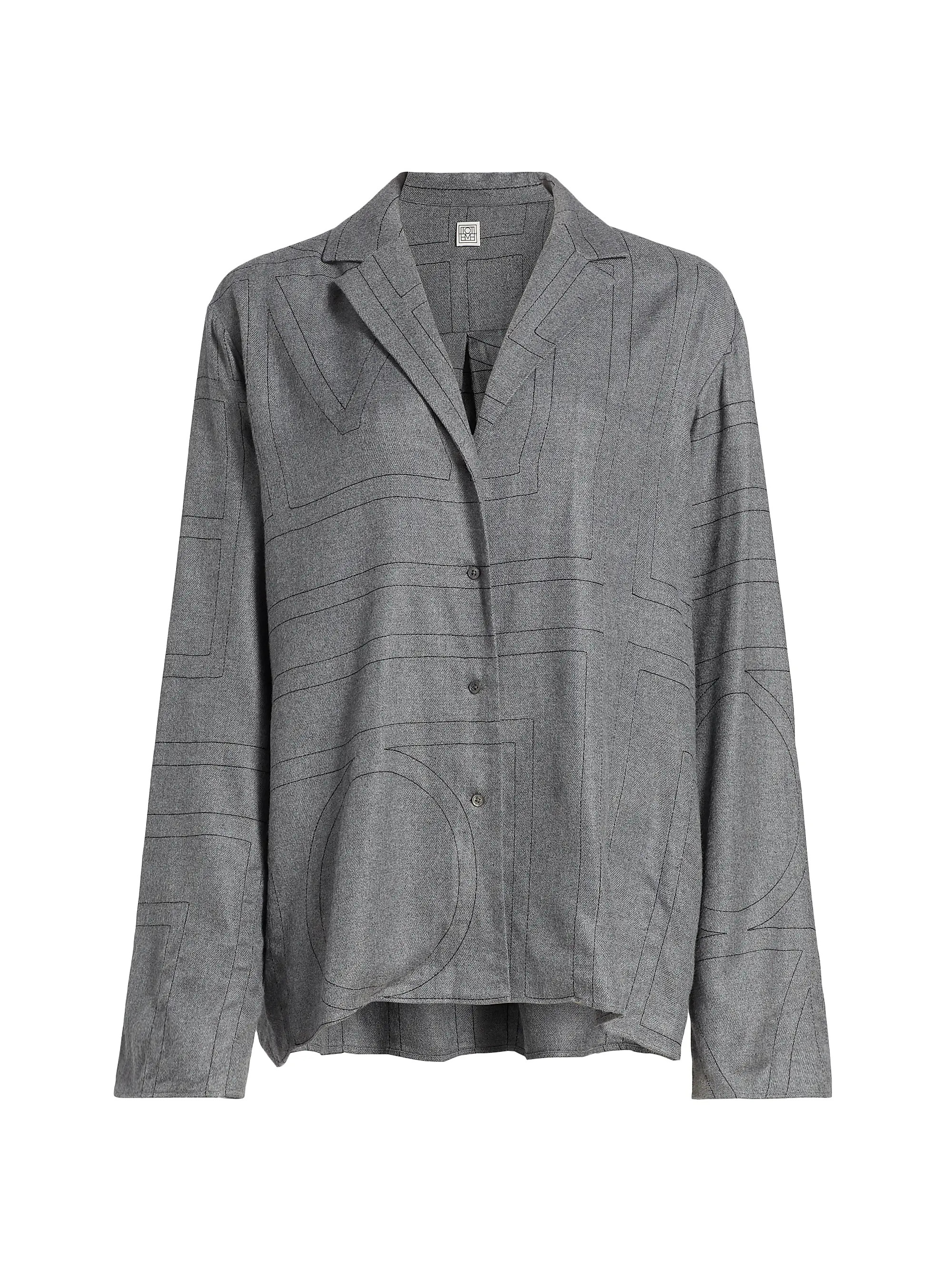 Toteme Monogram Flannel Pajama Top | Saks Fifth Avenue | Saks Fifth Avenue