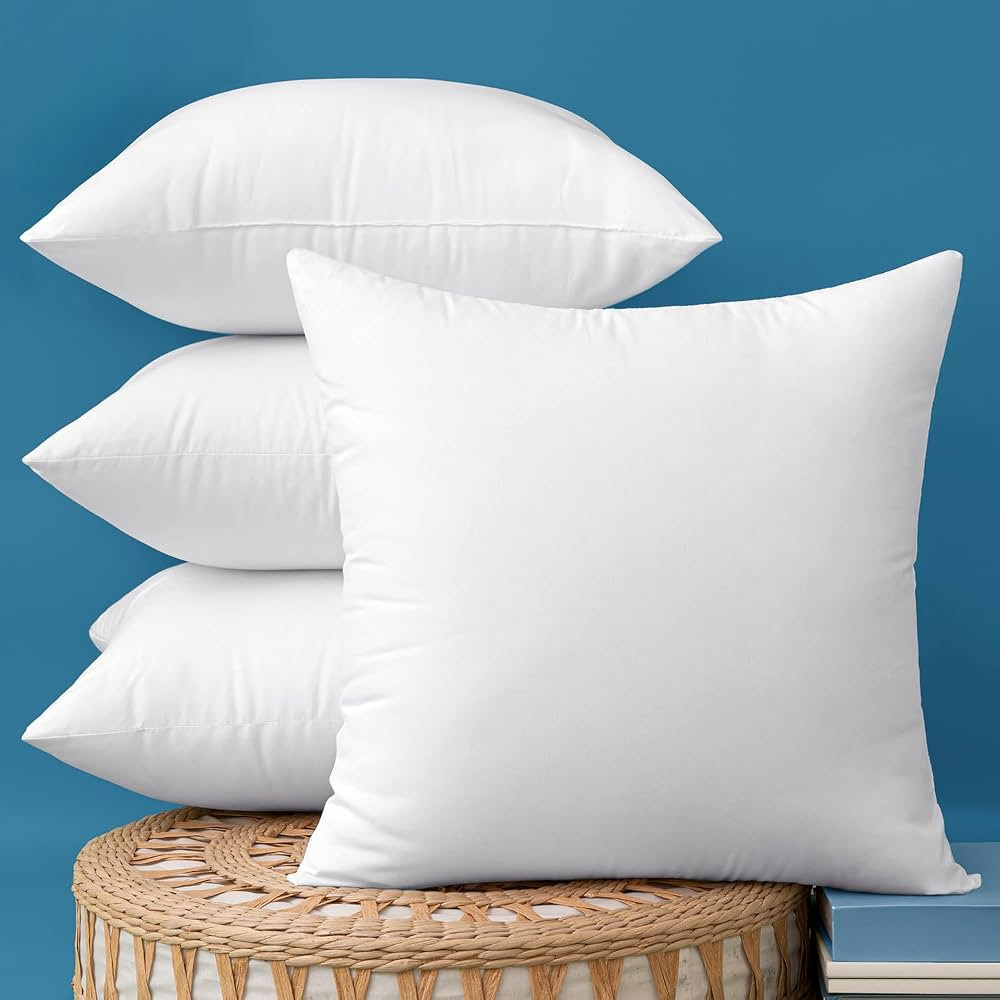 MIULEE Pack of 4 18x18 Outdoor Pillow Inserts, Water-Resistant Throw Pillow Inserts Decorative Pr... | Amazon (US)