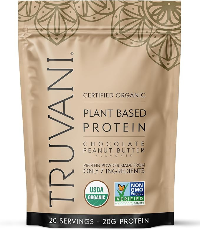 Truvani Vegan Pea Protein Powder | Chocolate Peanut Butter | 20g Organic Plant Based Protein | 20... | Amazon (US)
