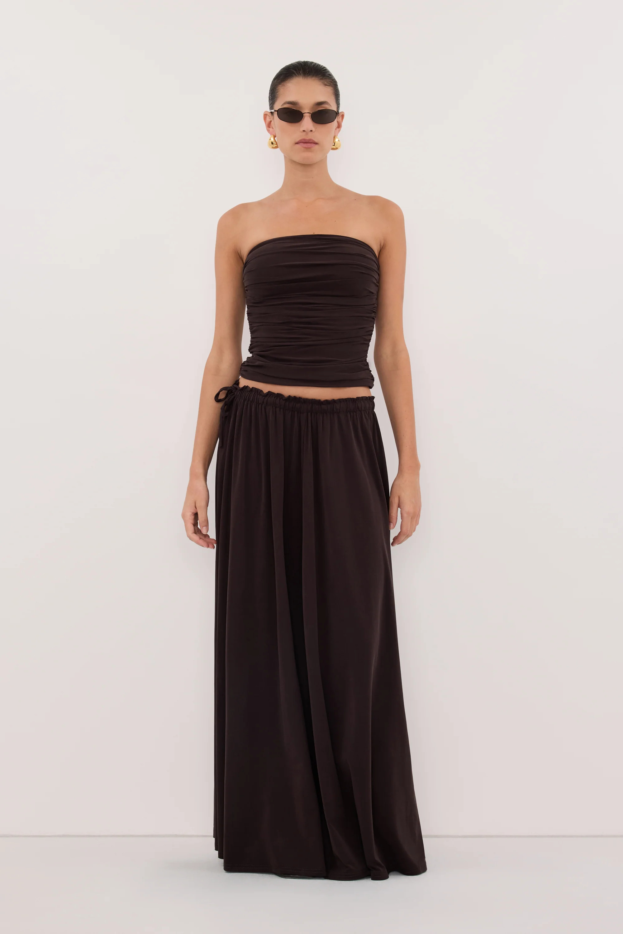 SHARI BURNT CHOC BANDEAU TOP | DISSH