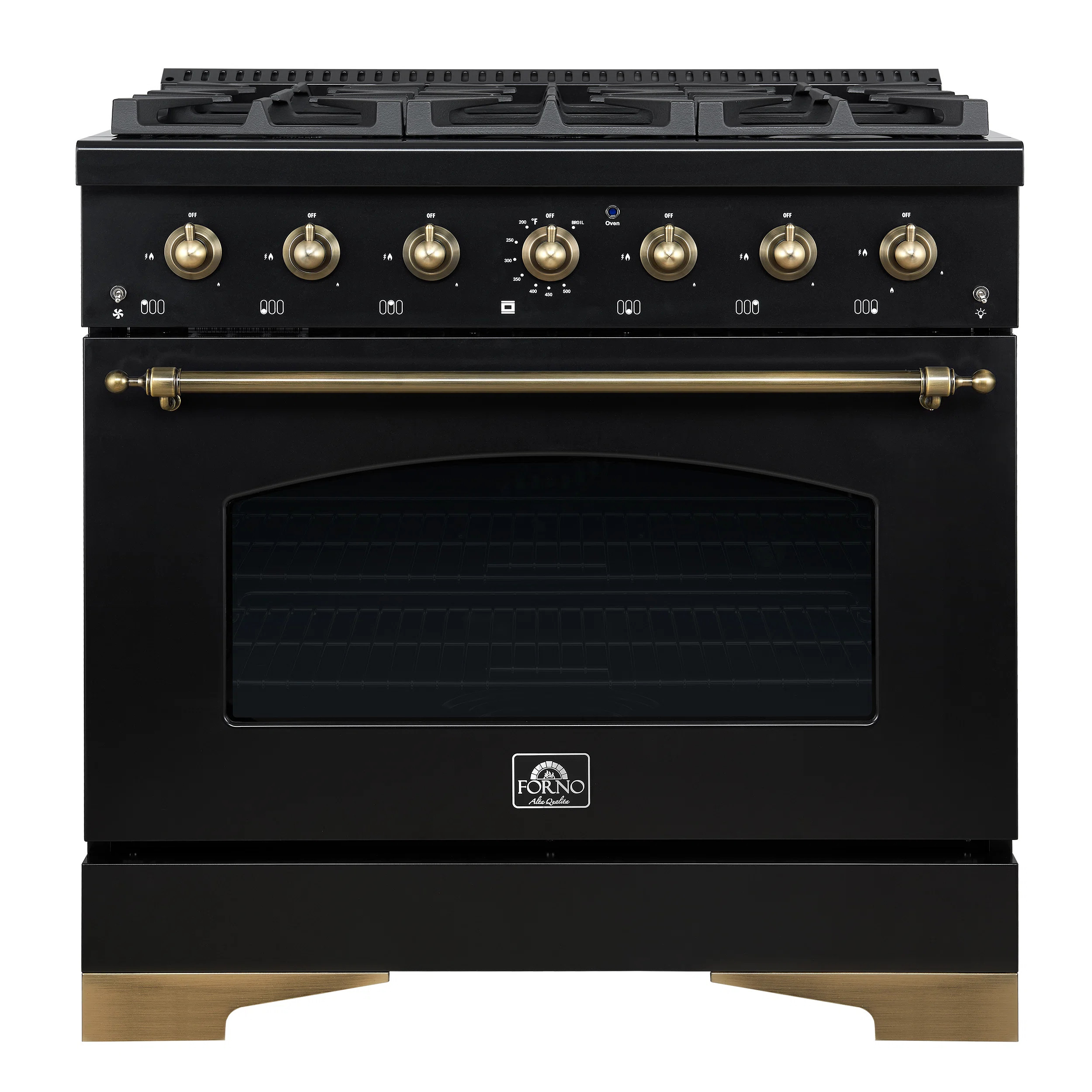 Forno Antico 36-inch Dual Fuel Range with 6 Sealed Gas Burners, Electric Convection Oven, Antique... | Wayfair North America