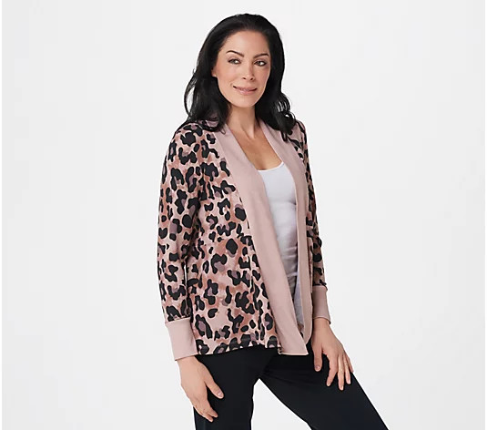 Seed to Style Organic Cotton Open-Front Print or Solid Cardigan - QVC.com | QVC