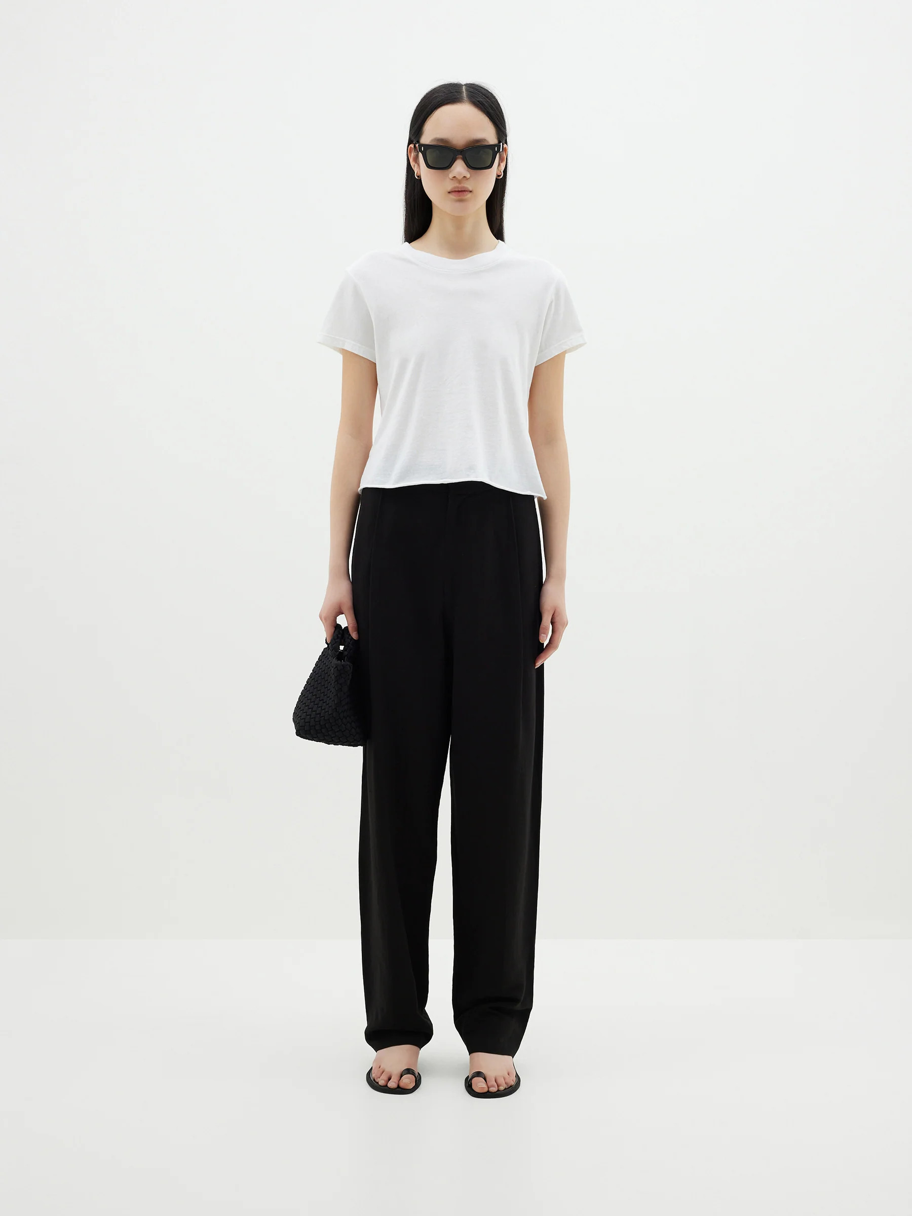 pleat front linen pant | Bassike