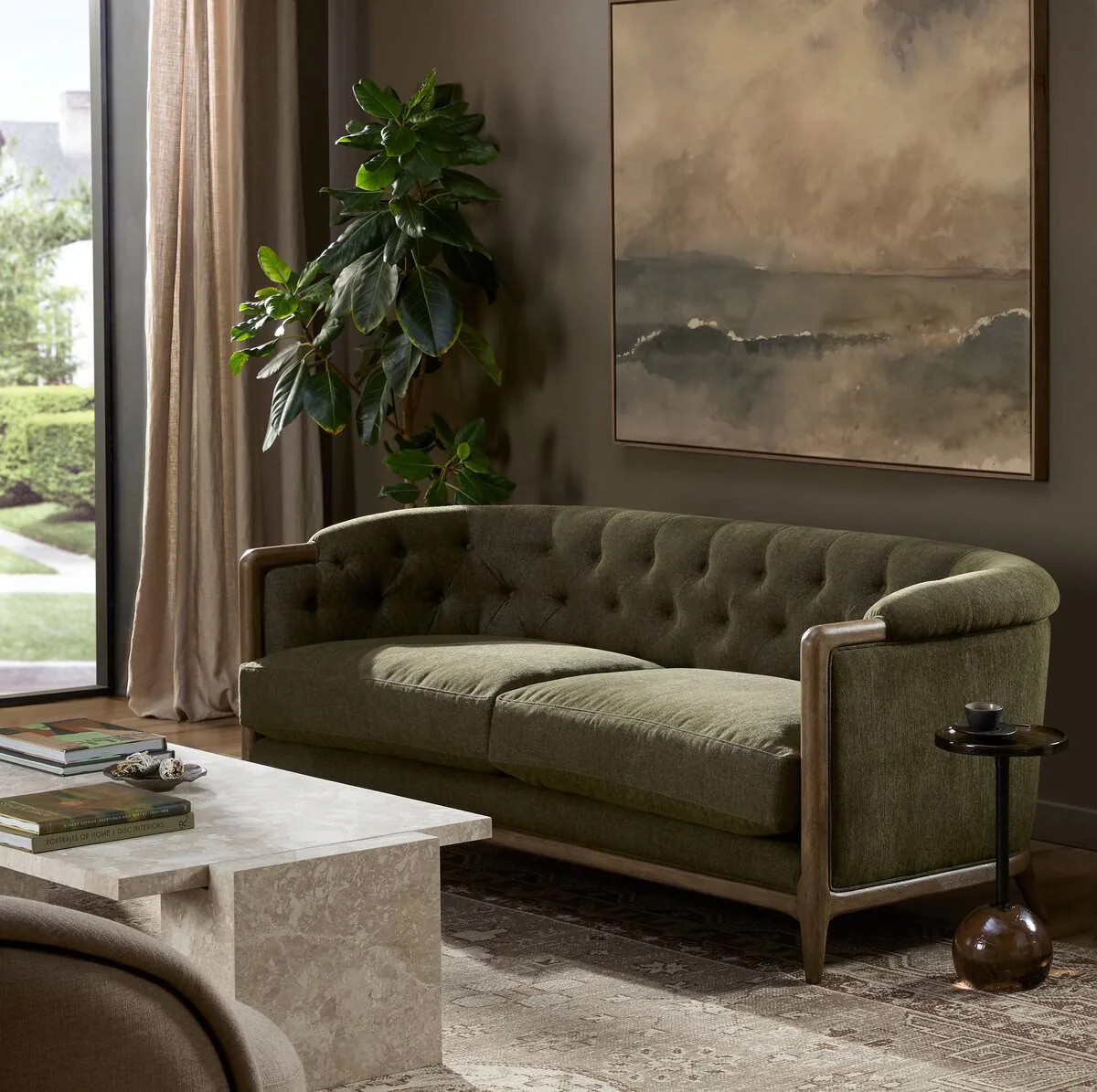 Four Hands Ellsworth Sofa in Sutton Olive | The Addison West