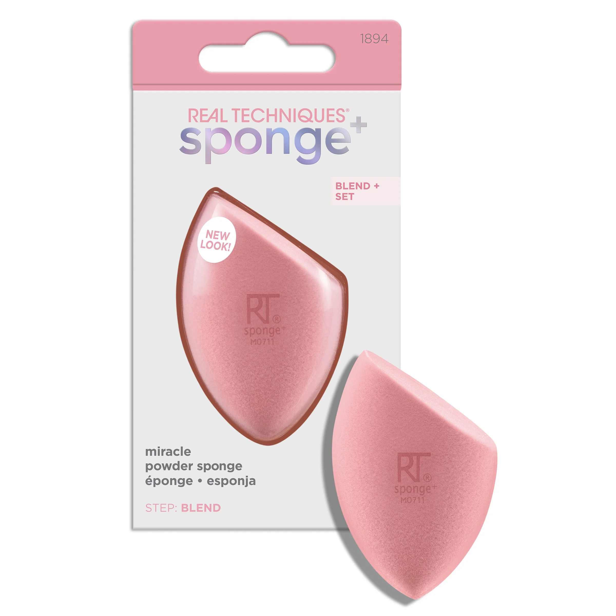 Real Techniques Sponge+ Miracle Powder Makeup Sponge, Pink Beauty Sponge, 1 Count | Walmart (US)
