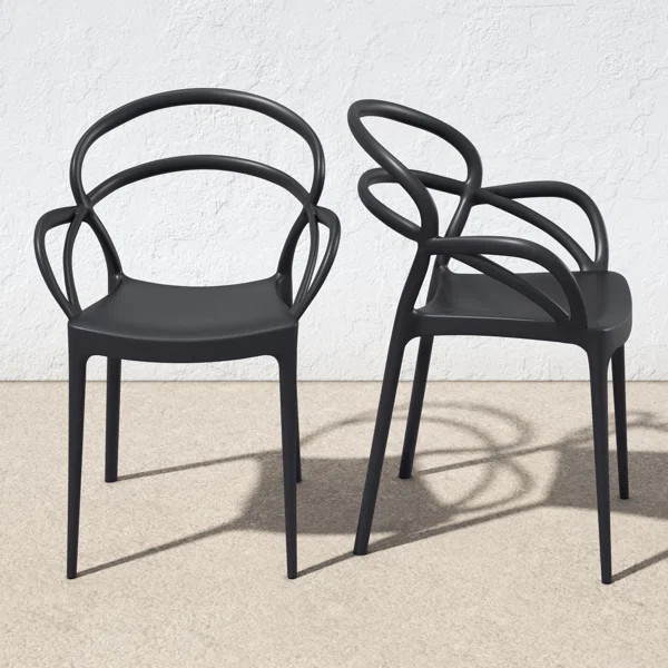 Tillison Stacking Patio Dining Armchair (Set of 2) | Wayfair North America