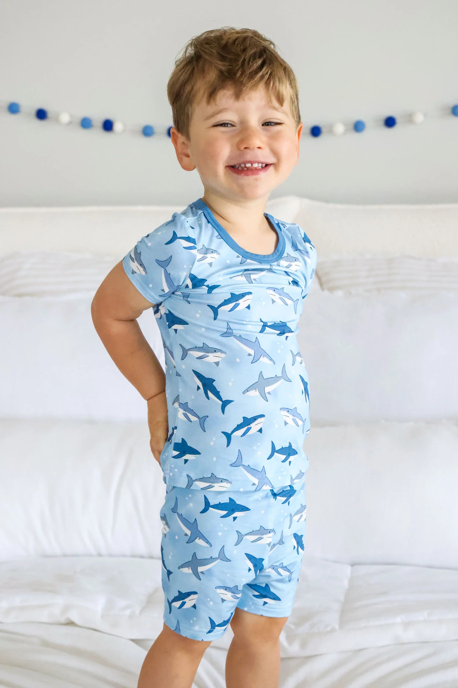 Two Piece Short Pajama Set | Fin Friends | Caden Lane