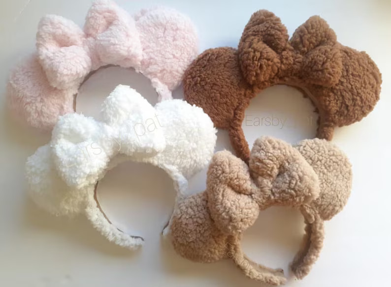 Sherpa Fluffy Soft Minnie Ears - Etsy | Etsy (US)