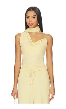 CAMISETA SIN MANGAS CON BUFANDA ASIMÉTRICA from Revolve.com | Revolve Clothing (Global)