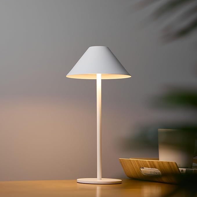 Bojim Mini Lamp Battery Operated, Portable Cordless LED Lamp, 3 Color Stepless Dimming LED Desk L... | Amazon (US)