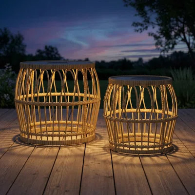 Solar Powered Boho Nesting Coffee Tables Set Of 2 | Wayfair North America