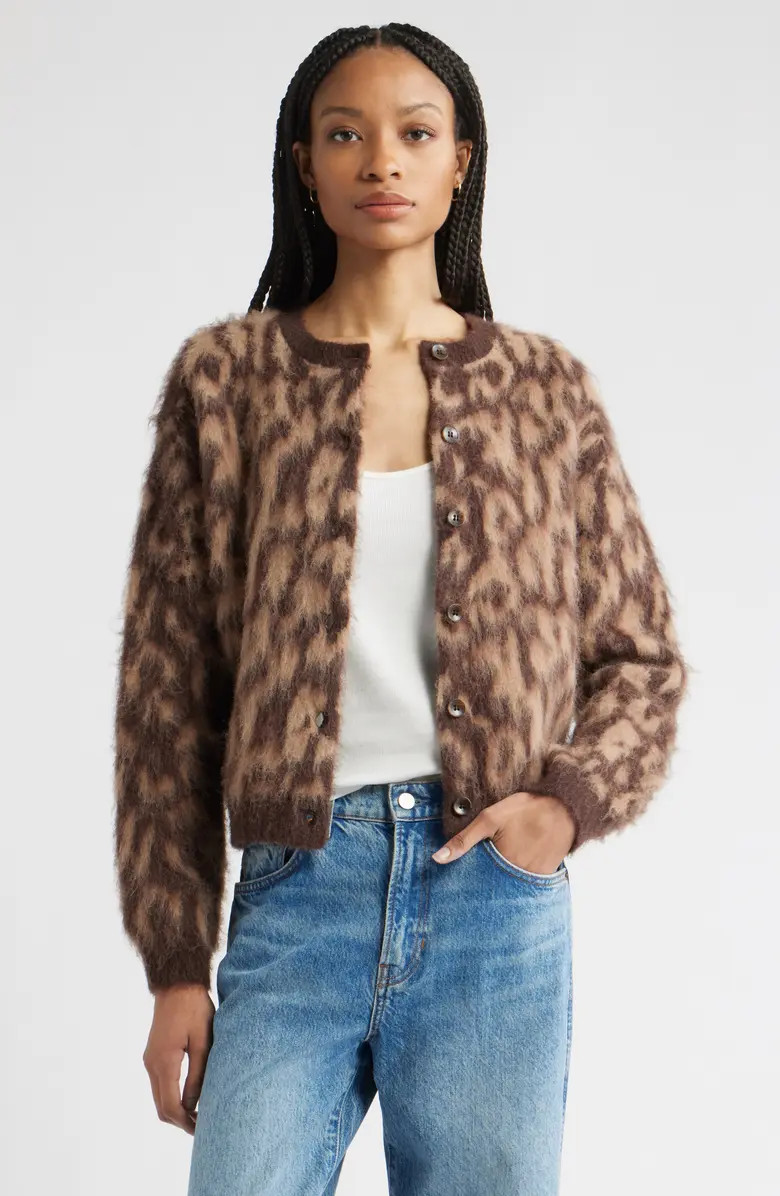 Nordstrom Leopard Crewneck Cardigan | Nordstrom | Nordstrom