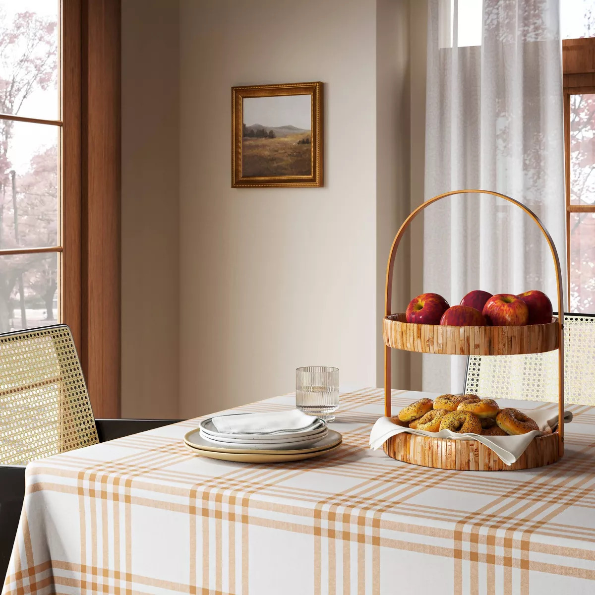 11" Rattan Cane Serving Tiered Stand - Threshold™ | Target