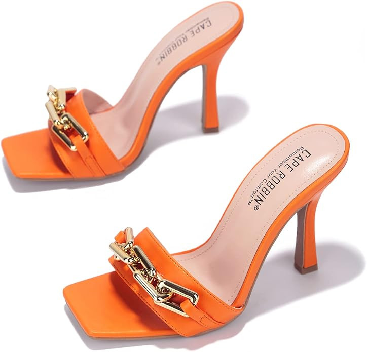 Cape Robbin Intermix Sexy Stiletto High Heels for Women, Square Open Toe Shoes Heels | Amazon (US)