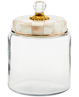 Mocha Check Large Kitchen Canister | Macy's