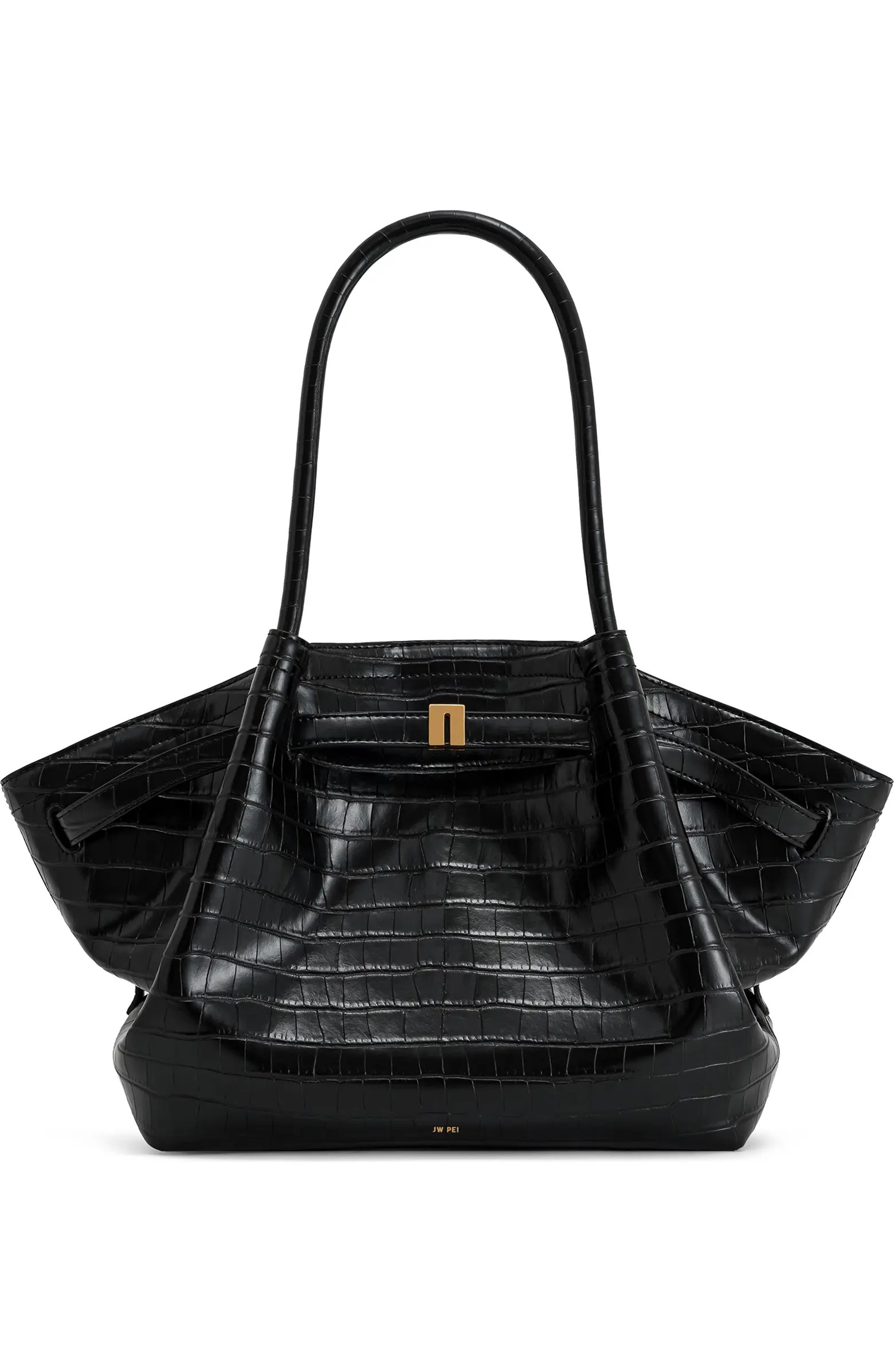 Medium Hana Croc Embossed Faux Leather Tote | Nordstrom
