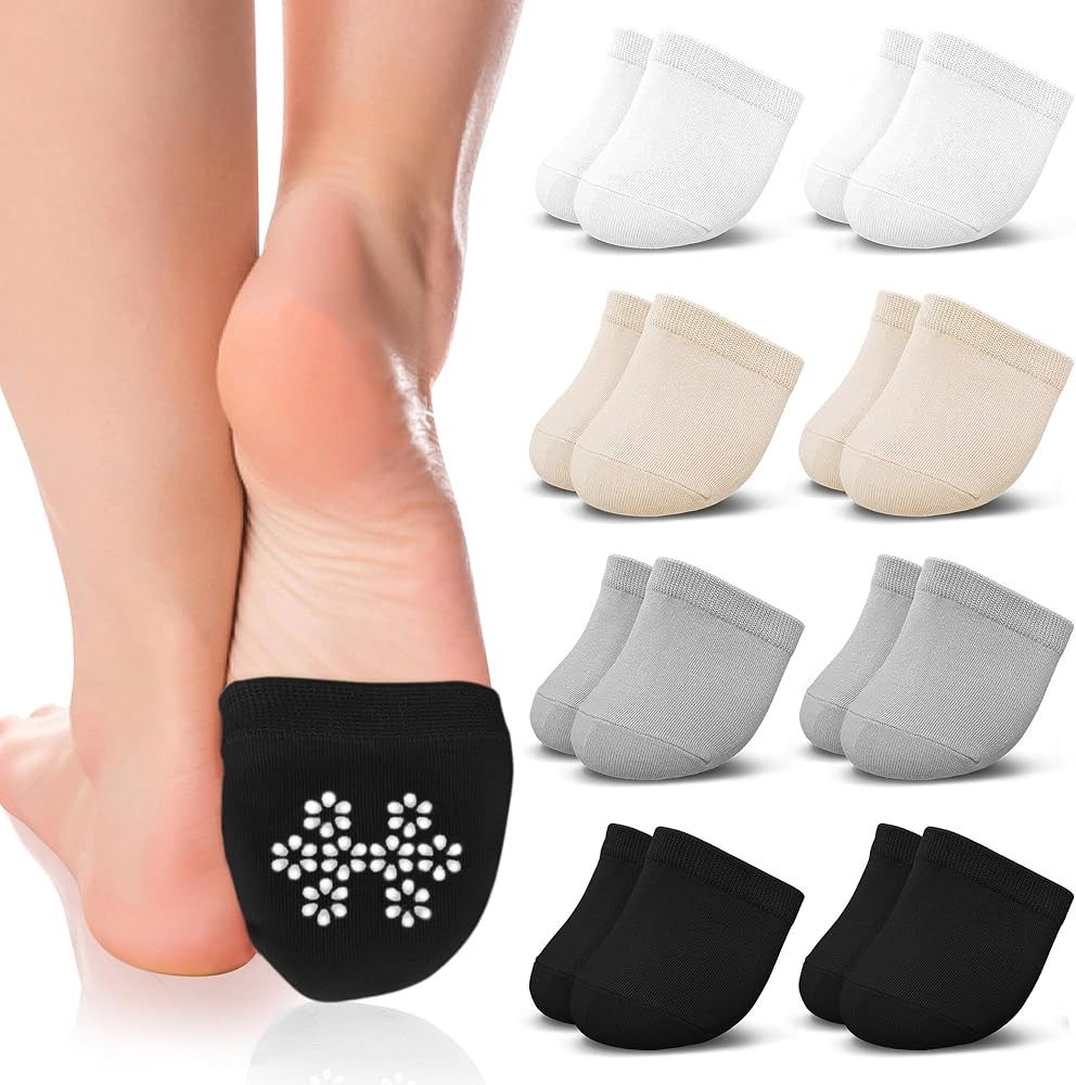 8/12 Pairs Womens No Show Half Socks Seamless Non-Slip Invisible Non Slip Cotton Liners Toe Toppe... | Amazon (US)