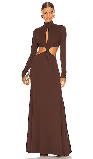 Carmine Dress in Mahogany | Long Sleeve Formal Dresses Long Sleeve Maxi Dress Wedding Guest Dress | Revolve Clothing (Global)