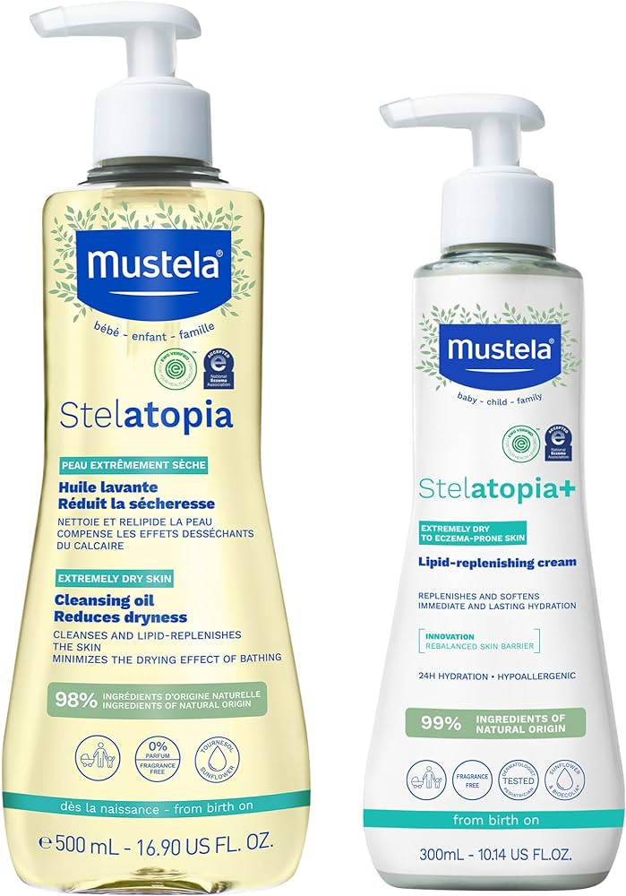 Amazon.com: Mustela Stelatopia Eczema-Prone Skin Bath Time Gift Set - Family Skin Care Essentials... | Amazon (US)