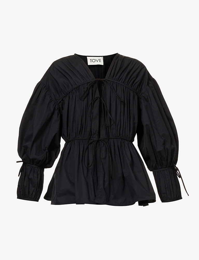 Cleo pleated organic-cotton top | Selfridges