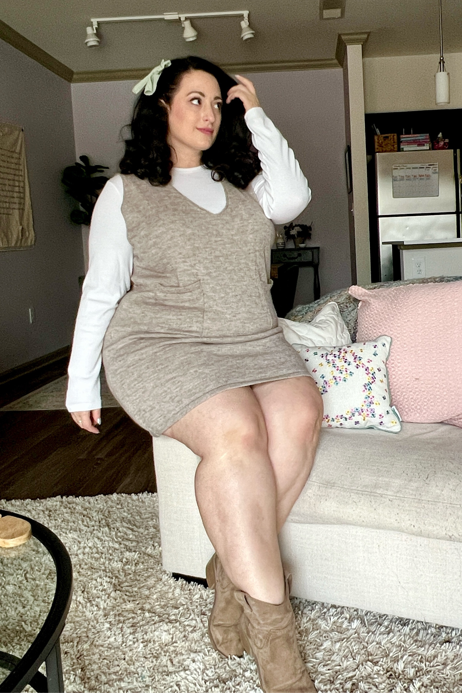 Shellie May Disney Bound but also a super cozy sweater dress 🩷 Shoes are old but linked similar 

#LTKsalealert #LTKmidsize #LTKplussize