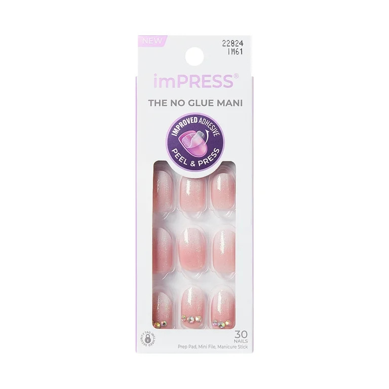 KISS imPRESS Short Oval Press on Nails, Pink, 30 Pieces | Walmart (US)