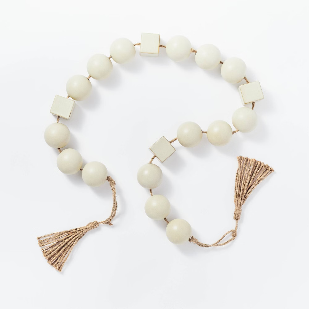 50"" Ceramic Bead Garland Gray - Threshold designed with Studio McGee | Target
