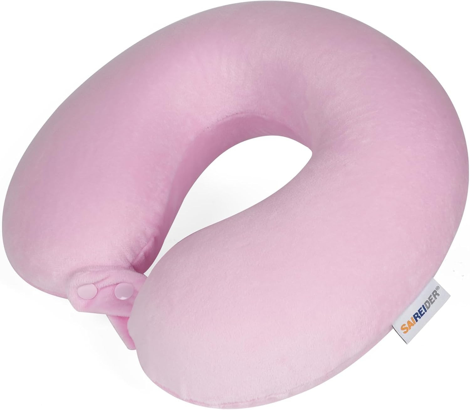 SAIREIDER Travel Neck Pillow 100% Pure Memory Foam Airplane Pillow for Head Support,Soft Adjustable Pillow for Plane, Car & Home Recliner (Pink) | Amazon (US)