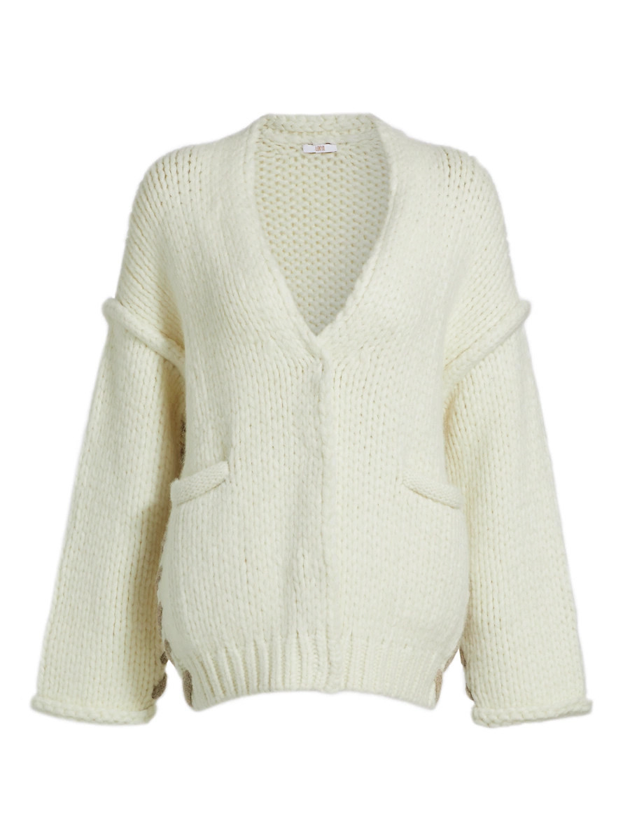 Women's Lofty Wool Whipstitch Cardigan - Waltzing Ivory - Size XS | Saks Fifth Avenue