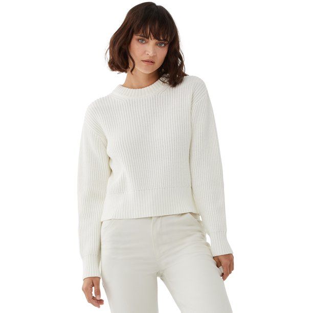 Free Assembly Women's Marled Chunky Crewneck Sweater | Walmart (US)