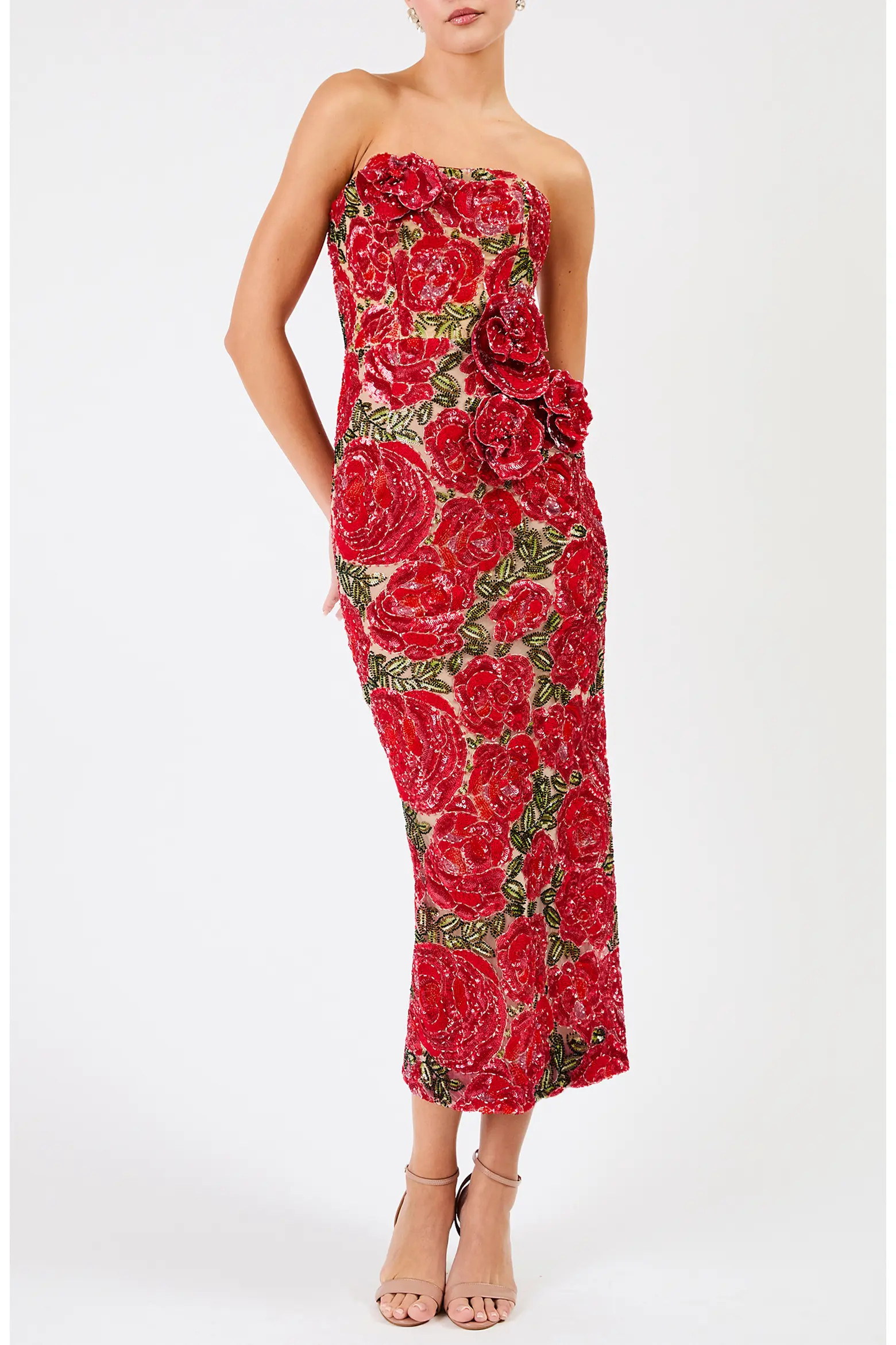 Victoria Sequin Floral Strapless Dress (Women) | Nordstrom | Nordstrom