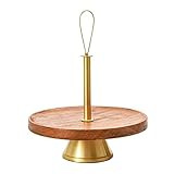 Creative Co-Op Elegant Modern, Cake Desert Serve Ware Stand, Natural & Gold Tiered Tray, Natural and | Amazon (US)